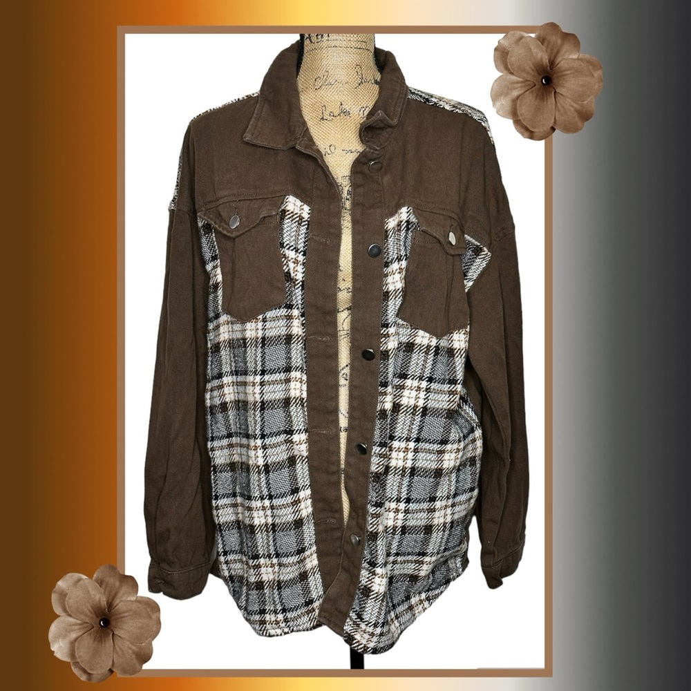 Denim Plaid Jacket